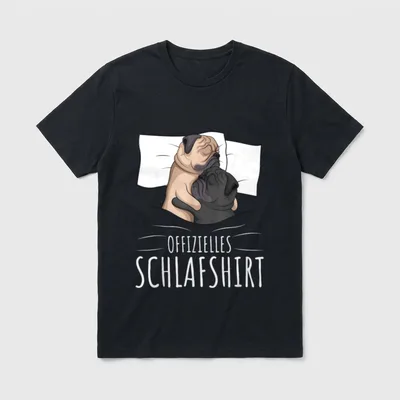 Offizielles Schlafshirt Schlafanzug Mops T-Shirt – Klassisches T-Shirt in Schwarz