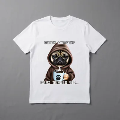 Hund Guten Morgen Ganz T-Shirt – Klassisches T-Shirt in Schwarz
