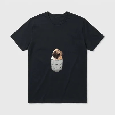 Mops Pug Carlin Carlino T-Shirt – Klassisches T-Shirt in Schwarz