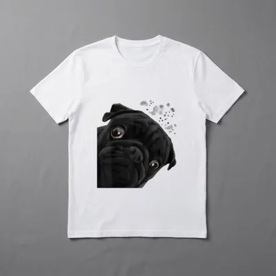 Hund Mops T-Shirt – Klassisches T-Shirt in Schwarz