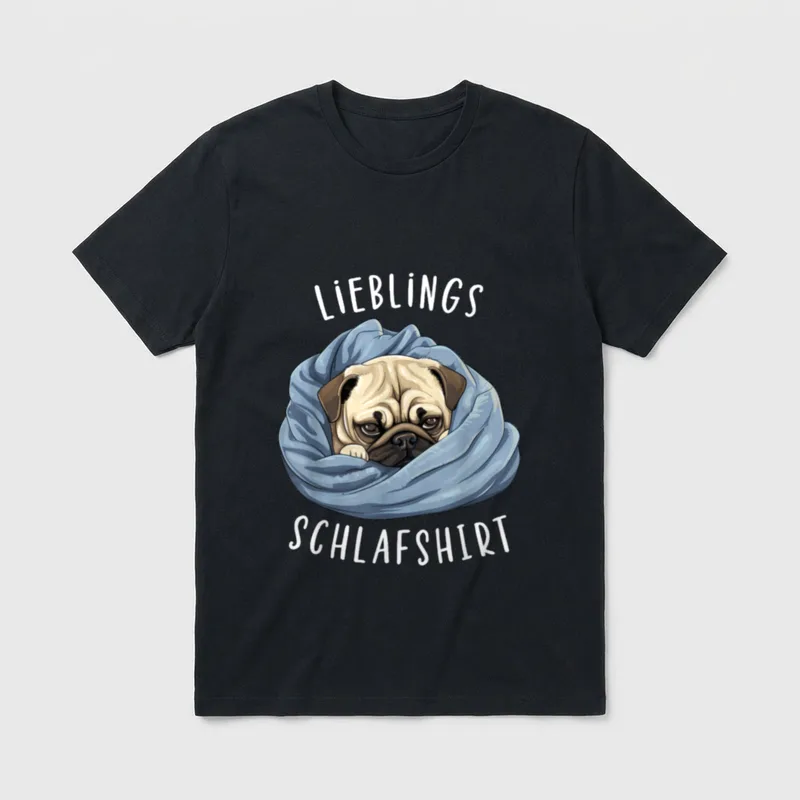 Hund Offizielles Lieblings Schlafshirt T-Shirt 0025 – Klassisches T-Shirt in Schwarz