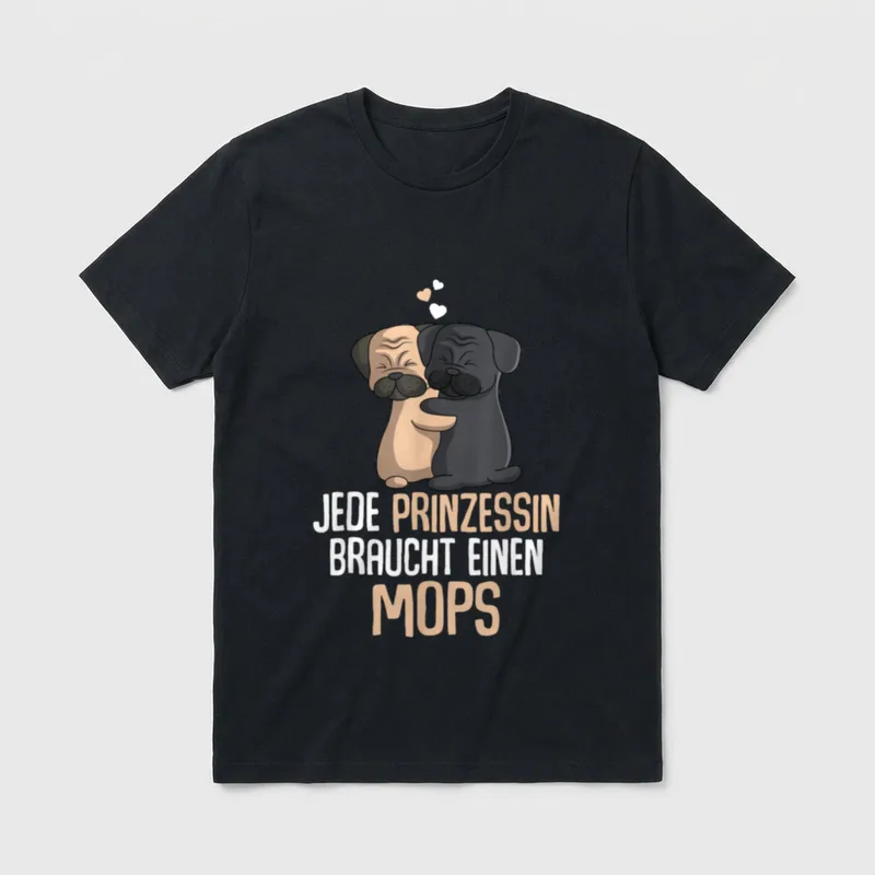 Jede Prinzessin braucht T-Shirt – Klassisches T-Shirt in Schwarz