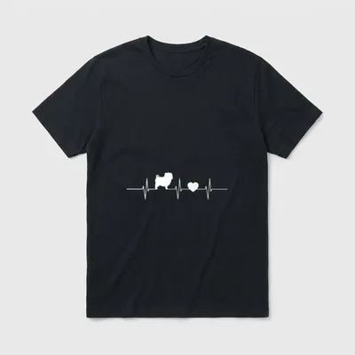 Mops Herzschlag Pug Liebe T-Shirt – Klassisches T-Shirt in Schwarz