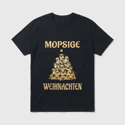 Mopsige Weihnachten Mops Besitzer T-Shirt – Klassisches T-Shirt in Schwarz