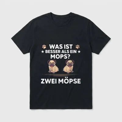Was ist besser Mops T-Shirt – Klassisches T-Shirt in Schwarz