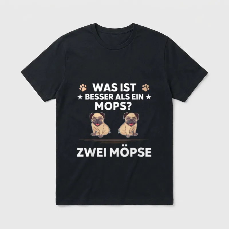 Was ist besser Mops T-Shirt – Klassisches T-Shirt in Schwarz