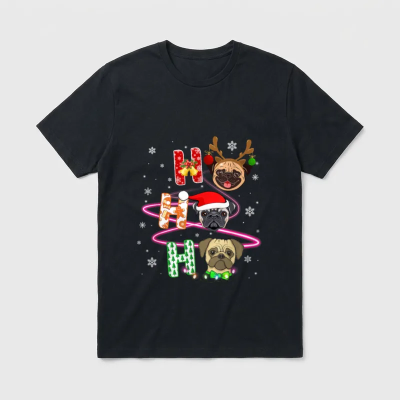 HO HO HO Santa T-Shirt – Klassisches T-Shirt in Schwarz