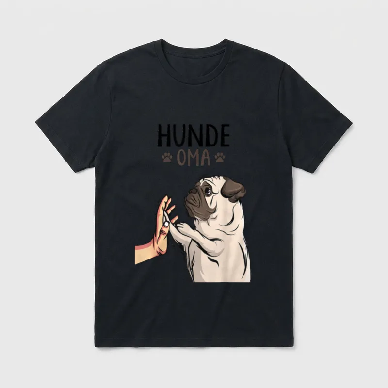 Hunde Oma Mops Hundehalterin T-Shirt – Klassisches T-Shirt in Schwarz