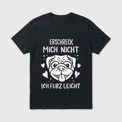 Mops Mopshund T-Shirt – Klassisches T-Shirt in Schwarz