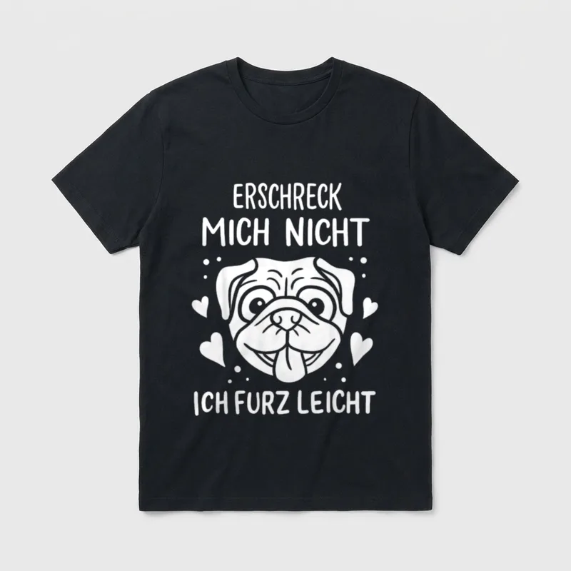 Mops Mopshund T-Shirt – Klassisches T-Shirt in Schwarz