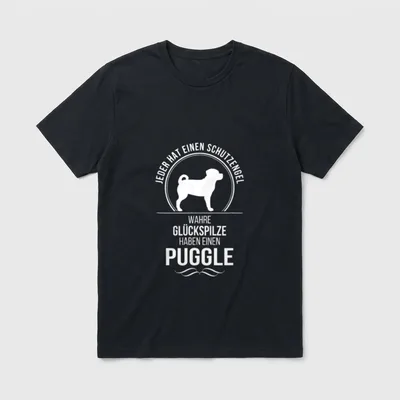 Puggle Schutzengel Hund Hunde T-Shirt – Klassisches T-Shirt in Schwarz