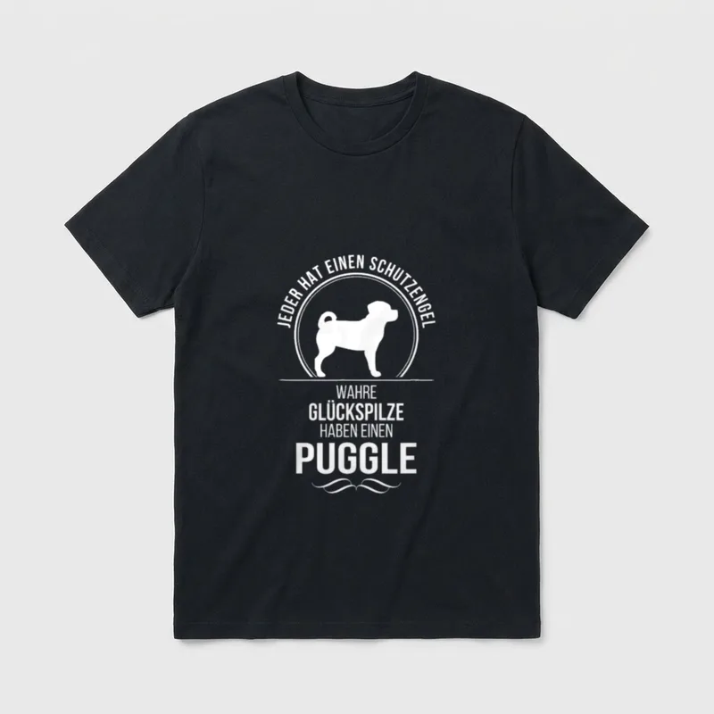 Puggle Schutzengel Hund Hunde T-Shirt – Klassisches T-Shirt in Schwarz