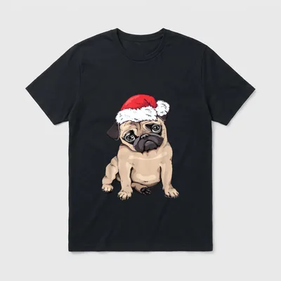 Weihnachts Mops Hunde Liebhaber T-Shirt – Klassisches T-Shirt in Schwarz