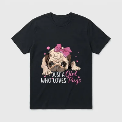 Just a Girl who T-Shirt – Klassisches T-Shirt in Schwarz