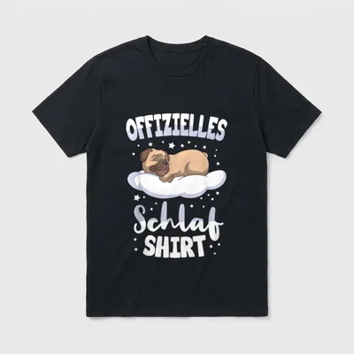 Offizielles Schlafshirt Mops Hund T-Shirt – Klassisches T-Shirt in Schwarz