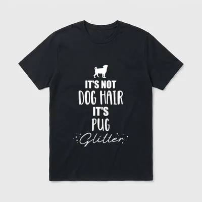Pug Mops T-Shirt – Klassisches T-Shirt in Schwarz