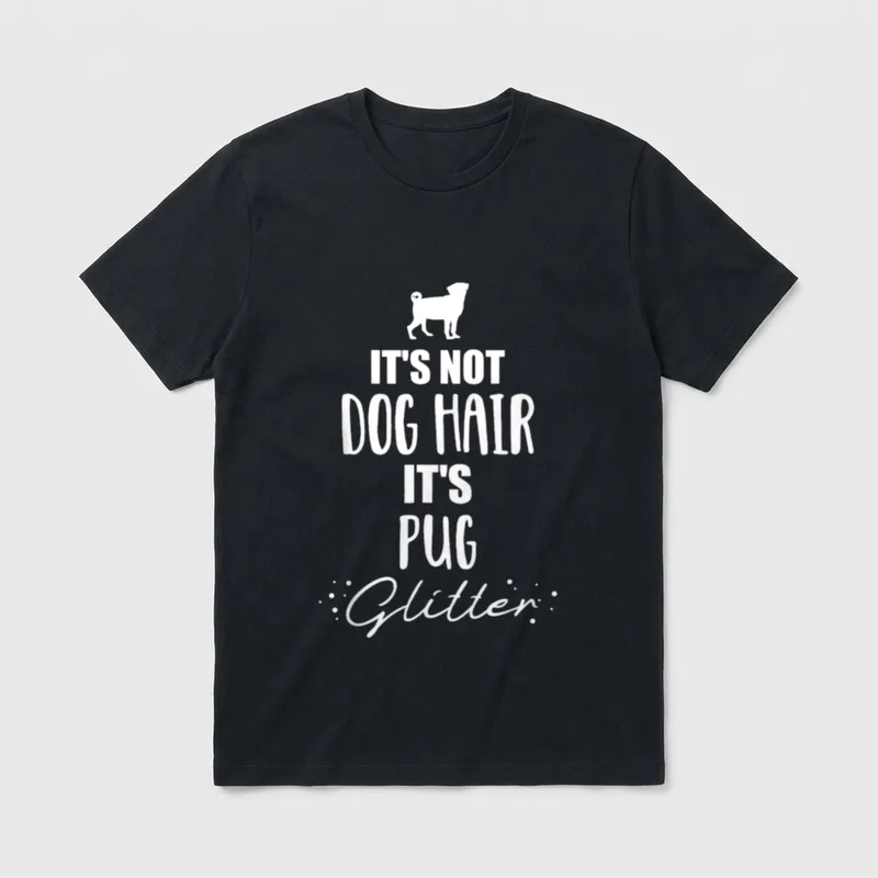 Pug Mops T-Shirt – Klassisches T-Shirt in Schwarz