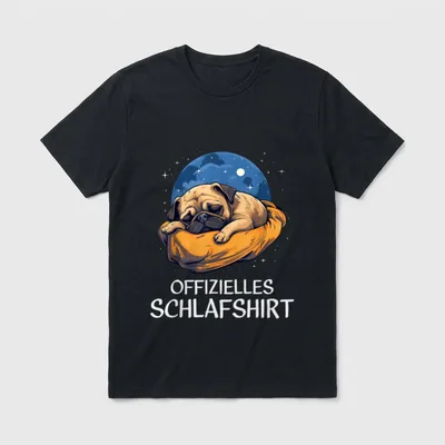 Offizielles Schlafshirt Mops Nachthemd T-Shirt – Klassisches T-Shirt in Schwarz