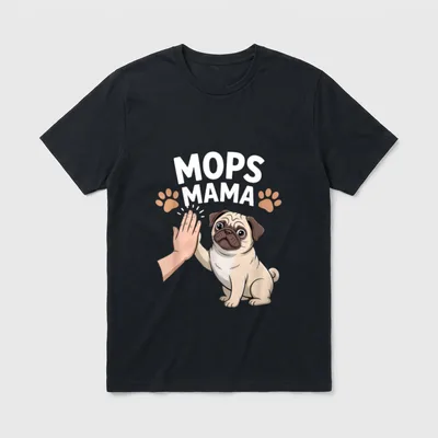 Mops Mama Hundebesitzerin Mutter T-Shirt – Klassisches T-Shirt in Schwarz