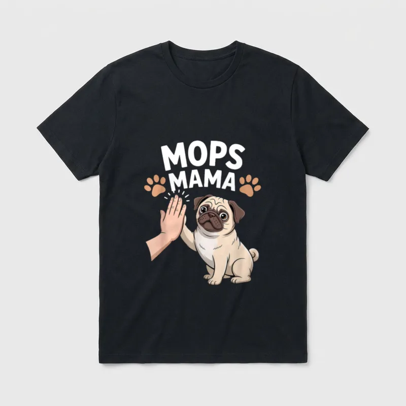 Mops Mama Hundebesitzerin Mutter T-Shirt – Klassisches T-Shirt in Schwarz