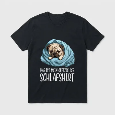 Süßer Hund Offizielles Schlafshirt T-Shirt 0076 – Klassisches T-Shirt in Schwarz