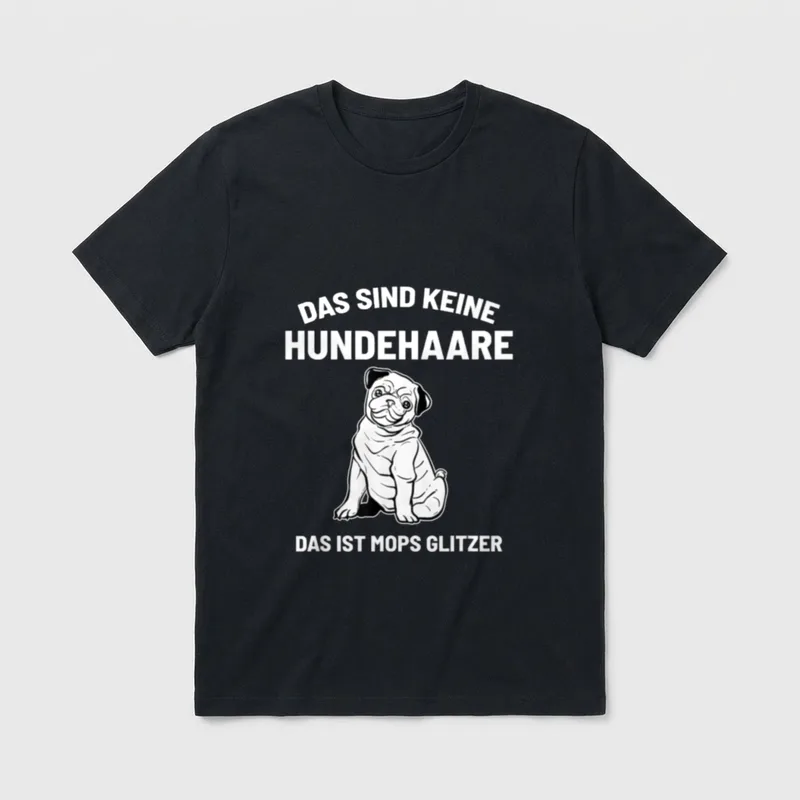 Das Sind Keine Hundehaare Mops T-Shirt – Klassisches T-Shirt in Schwarz