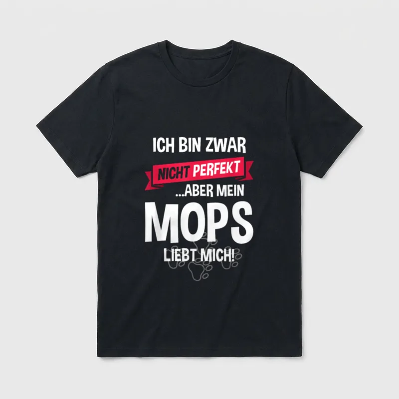 Mops Hund Möpse Hundehalter T-Shirt – Klassisches T-Shirt in Schwarz