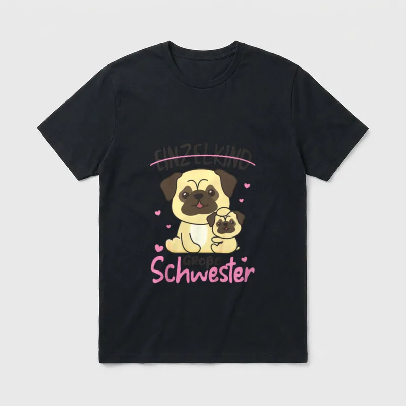 Mops Hund Einzelkind große T-Shirt – Klassisches T-Shirt in Schwarz