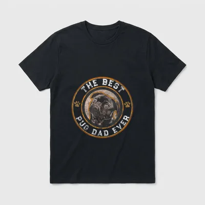 Best Pug Dad Ever Black T-Shirt – Klassisches T-Shirt in Schwarz
