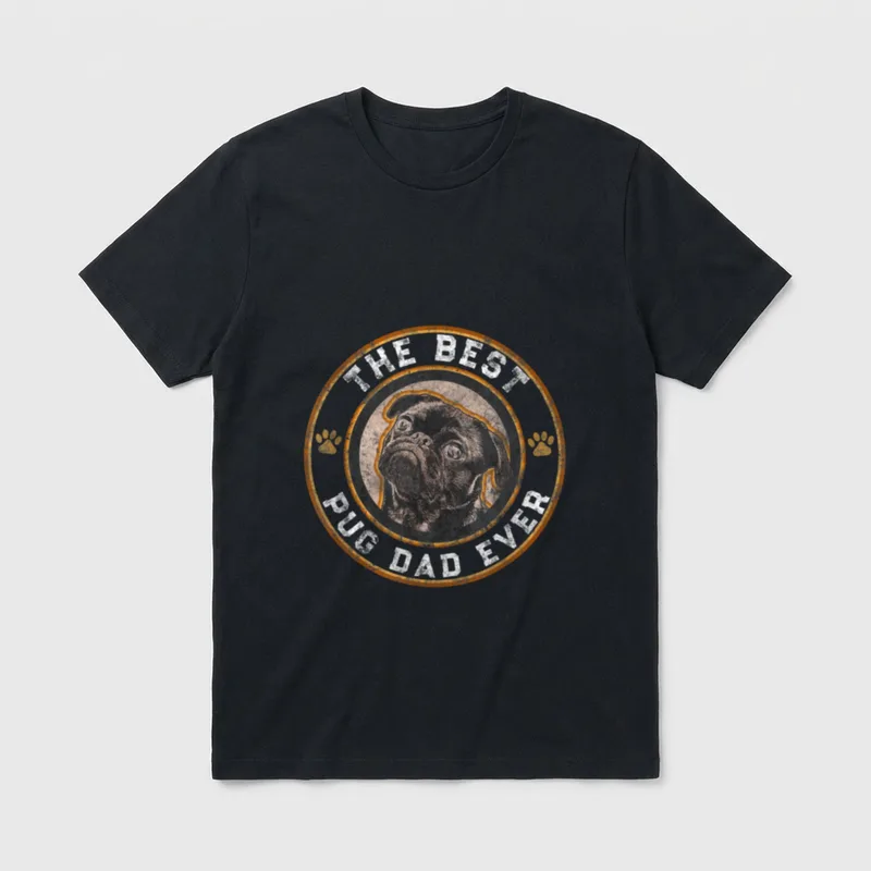 Best Pug Dad Ever Black T-Shirt – Klassisches T-Shirt in Schwarz