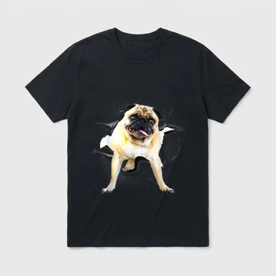 Lustiger süßer Mops-Hund T-Shirt – Klassisches T-Shirt in Schwarz