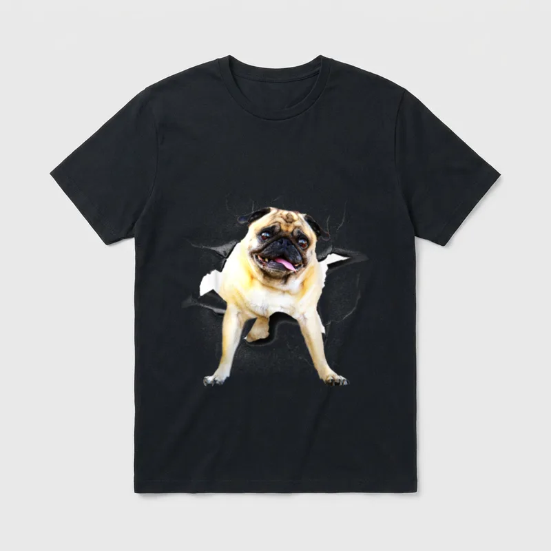 Lustiger süßer Mops-Hund T-Shirt – Klassisches T-Shirt in Schwarz