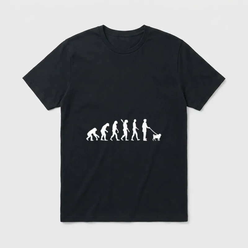 Evolution Mops T-Shirt 0098 – Klassisches T-Shirt in Schwarz