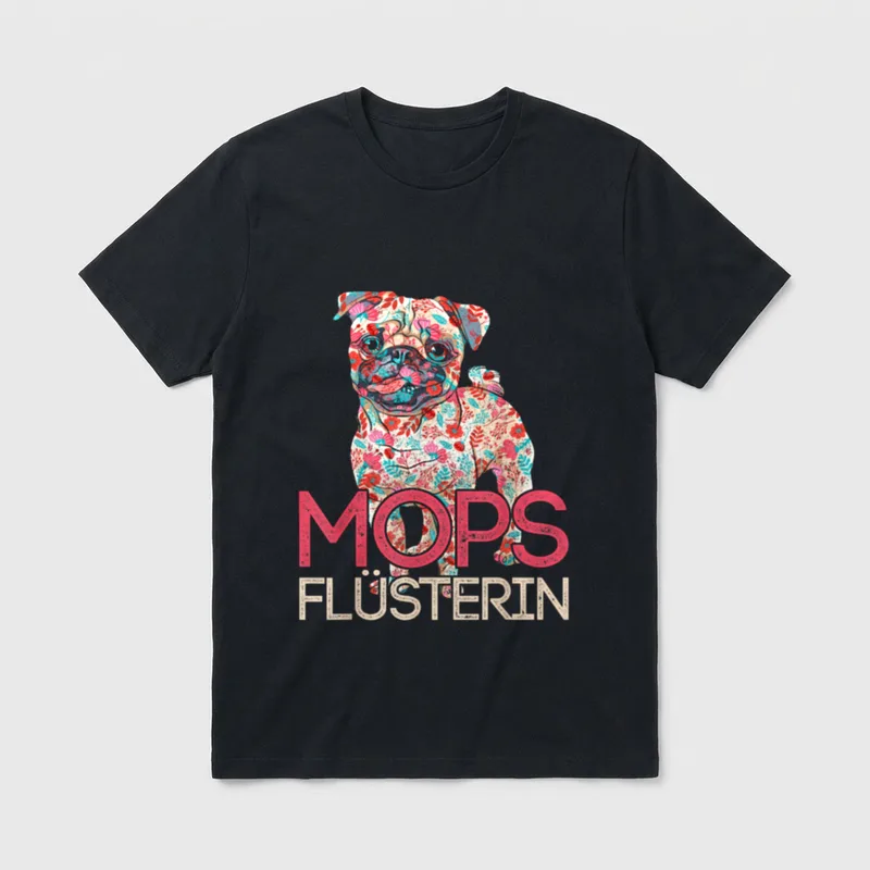 Mops Flüsterin Mops T-Shirt – Klassisches T-Shirt in Schwarz