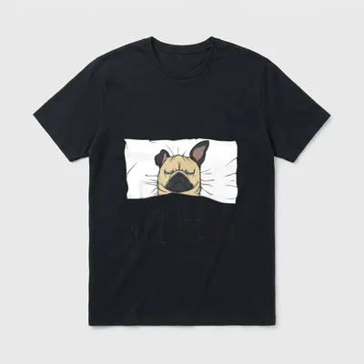 Offizielles Schlafshirt Mops Schlafanzug & Nachthemd T-Shirt – Klassisches T-Shirt in Schwarz