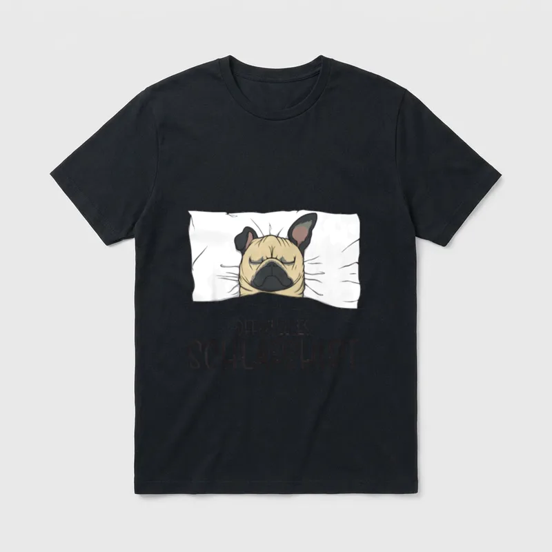 Offizielles Schlafshirt Mops Schlafanzug & Nachthemd T-Shirt – Klassisches T-Shirt in Schwarz