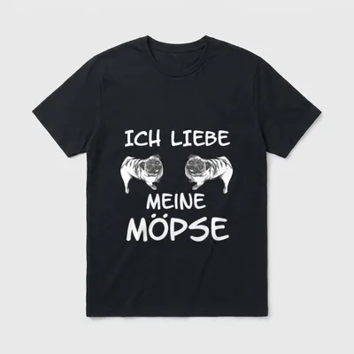 Ich Liebe meine Mops Hunde T-Shirt – Klassisches T-Shirt in Schwarz