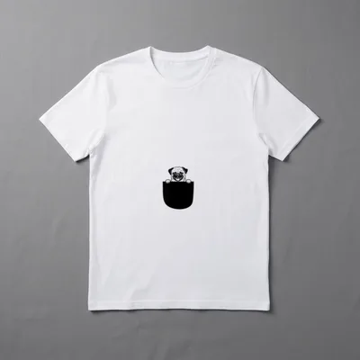 Mops T-Shirt 0111 – Klassisches T-Shirt in Schwarz