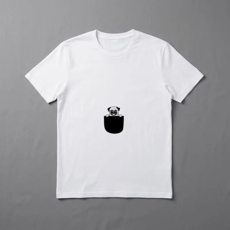 Mops T-Shirt 0111 – Klassisches T-Shirt in Schwarz