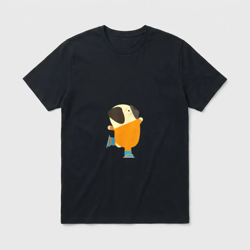 Eiskunstlauf Mops Eisläufer T-Shirt – Klassisches T-Shirt in Schwarz