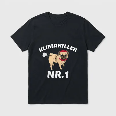Mops Hund Haustier Herrchen T-Shirt – Klassisches T-Shirt in Schwarz