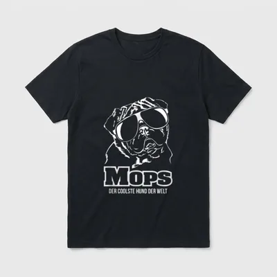 Mops cooler Hund Hunde T-Shirt – Klassisches T-Shirt in Schwarz