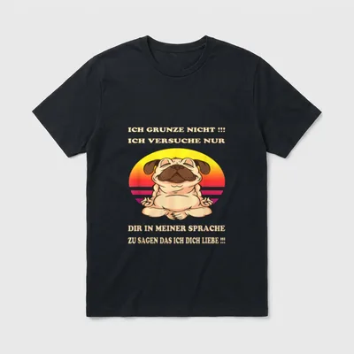 Mops ich liebe dich T-Shirt – Klassisches T-Shirt in Schwarz