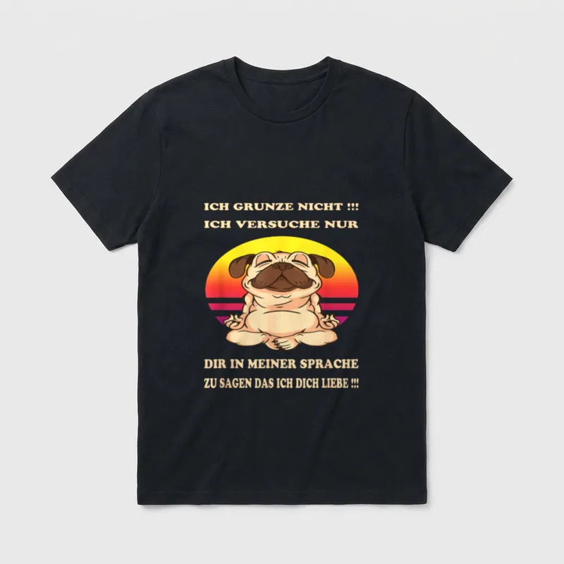 Mops ich liebe dich T-Shirt – Klassisches T-Shirt in Schwarz