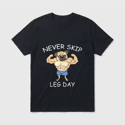 Mops Workout Lustiges Mops T-Shirt – Klassisches T-Shirt in Schwarz