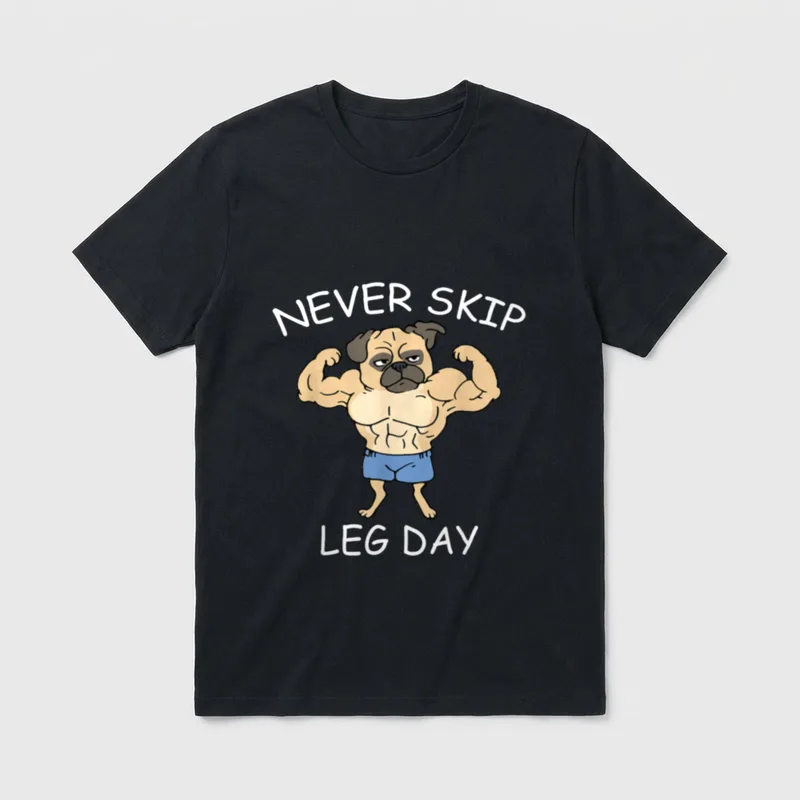 Mops Workout Lustiges Mops T-Shirt – Klassisches T-Shirt in Schwarz