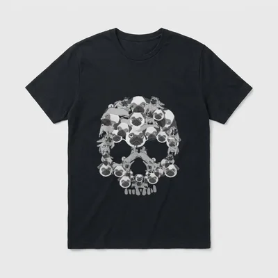 Mops Totenkopf I Halloween T-Shirt – Klassisches T-Shirt in Schwarz
