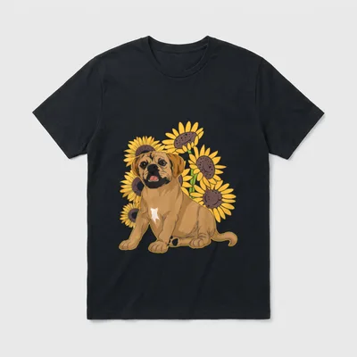 Hundebesitzer Hippie Gelbe Sonnenblumen T-Shirt – Klassisches T-Shirt in Schwarz