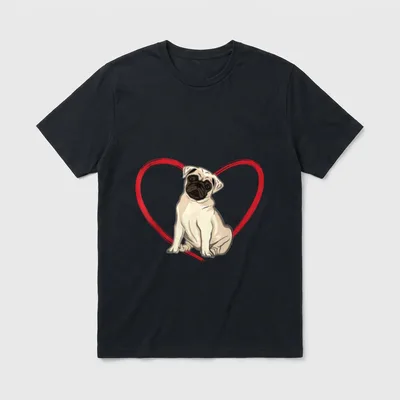 Mops Liebe T-Shirt – Klassisches T-Shirt in Schwarz