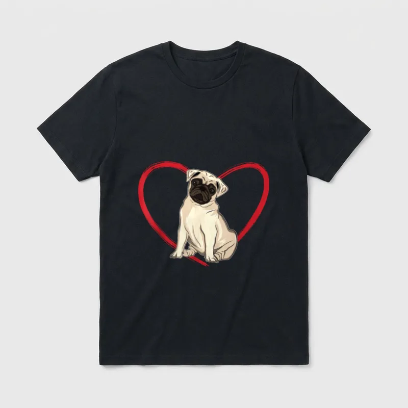 Mops Liebe T-Shirt – Klassisches T-Shirt in Schwarz